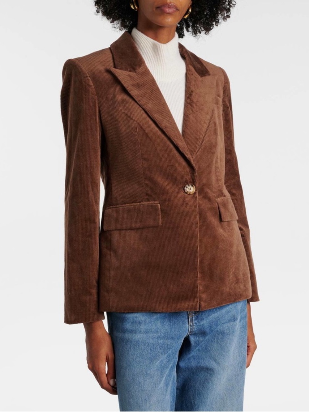 Veronica Beard Reagan Corduroy Dickey Blazer Brown Size 6 Dark Cocoa - Picture 12 of 16